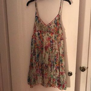 Mini Floral Chiffon Babydoll Dress